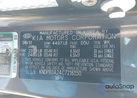 2012 Kia Sportage Lx from USA, damaged, VIN KNDPB3A24C7216150